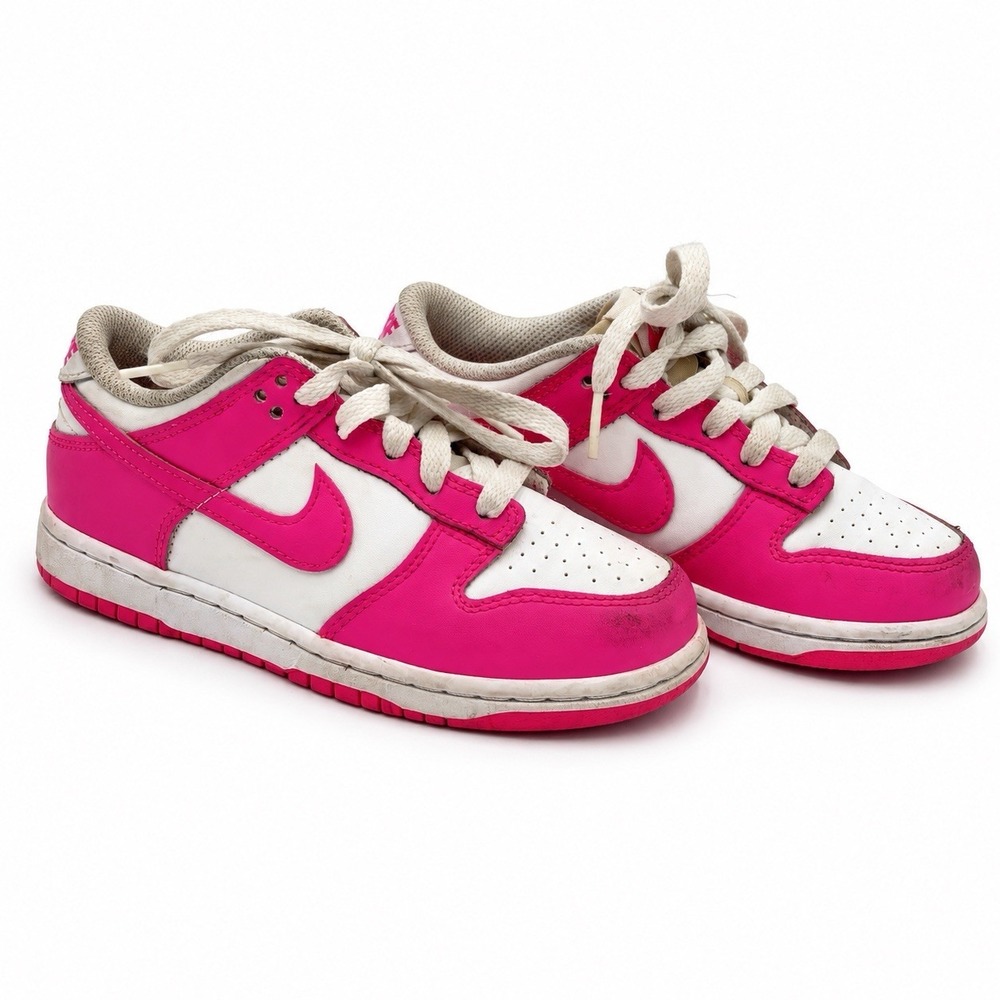 Nike Dunk Low Kids 13C Laser Fuchsia Pink White Lace Up Sneakers
